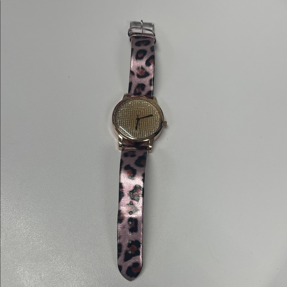 Strada Leopard Print Pink and Gold Women's Watch